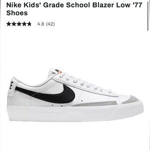 Nike Kids White and Black Blazer Low '77 Shoes